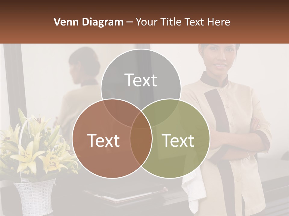 A Woman Standing In Front Of A Mirror With Her Arms Crossed PowerPoint Template