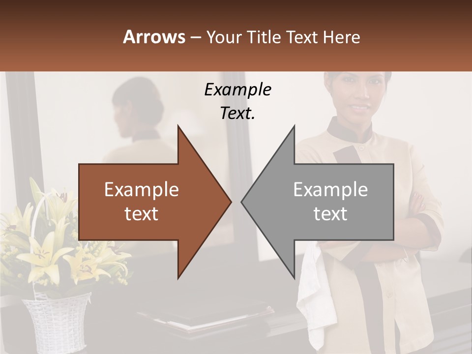 A Woman Standing In Front Of A Mirror With Her Arms Crossed PowerPoint Template