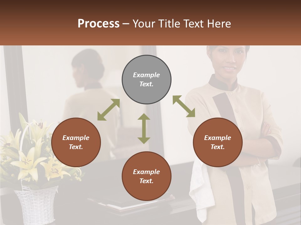 A Woman Standing In Front Of A Mirror With Her Arms Crossed PowerPoint Template