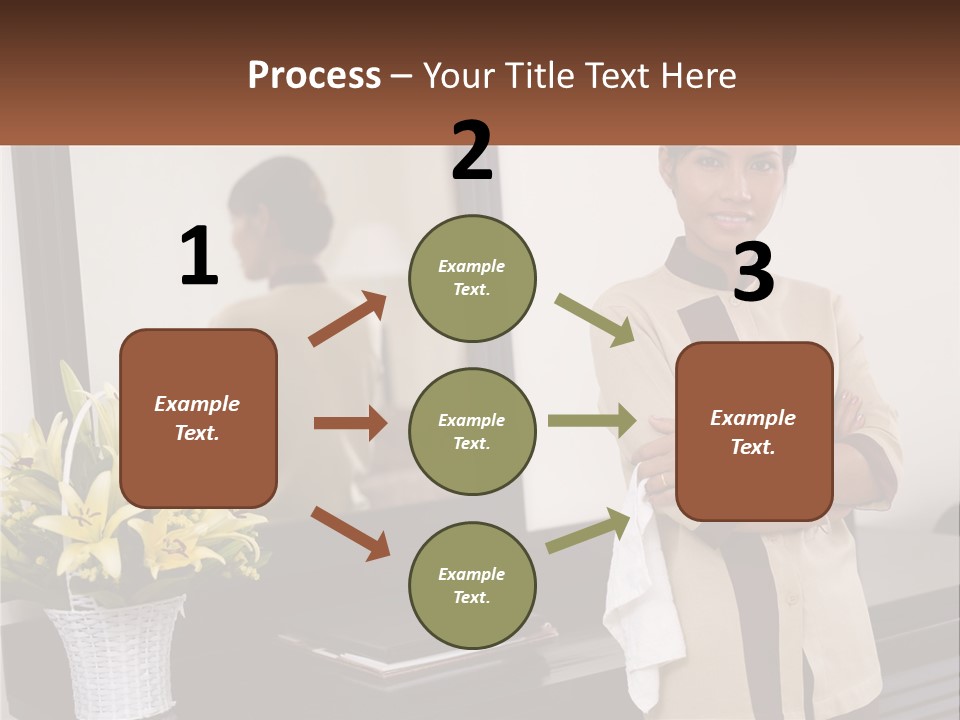 A Woman Standing In Front Of A Mirror With Her Arms Crossed PowerPoint Template