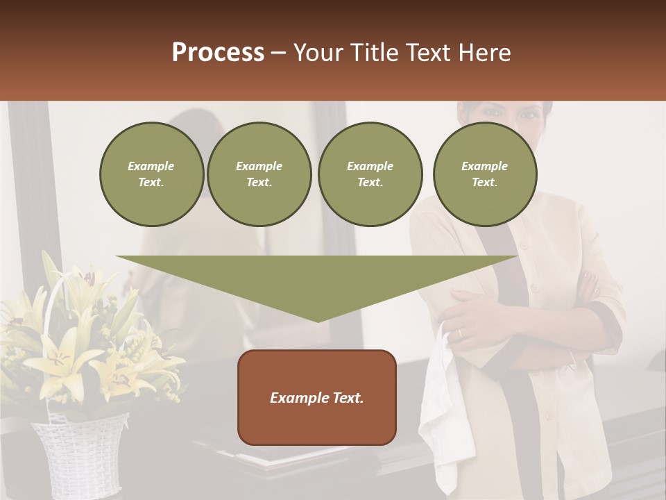 A Woman Standing In Front Of A Mirror With Her Arms Crossed PowerPoint Template