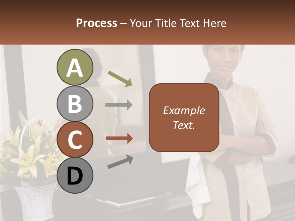 A Woman Standing In Front Of A Mirror With Her Arms Crossed PowerPoint Template