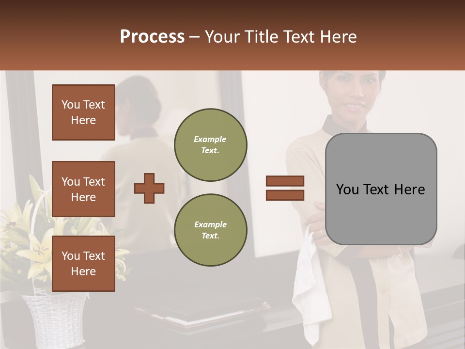 A Woman Standing In Front Of A Mirror With Her Arms Crossed PowerPoint Template
