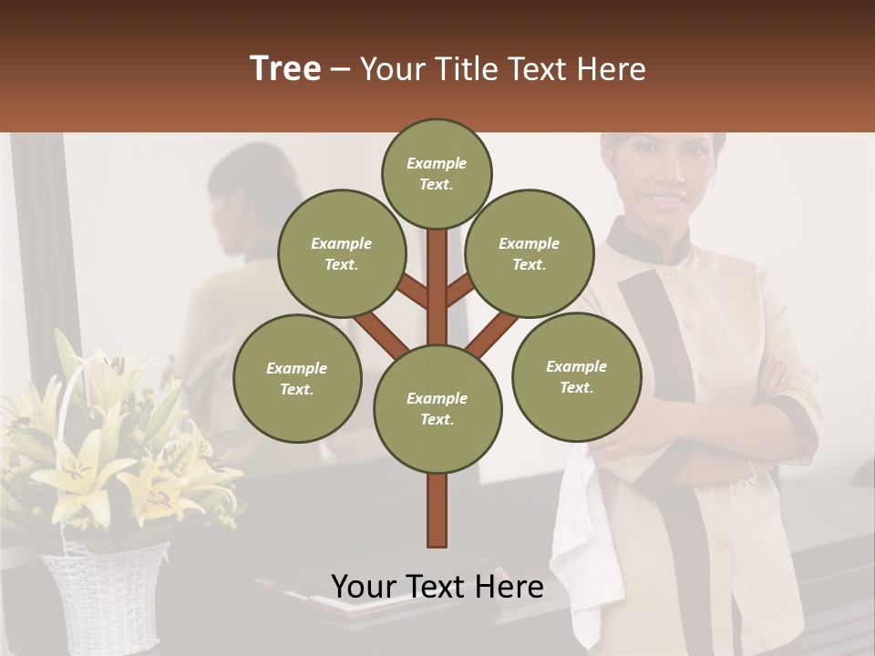 A Woman Standing In Front Of A Mirror With Her Arms Crossed PowerPoint Template