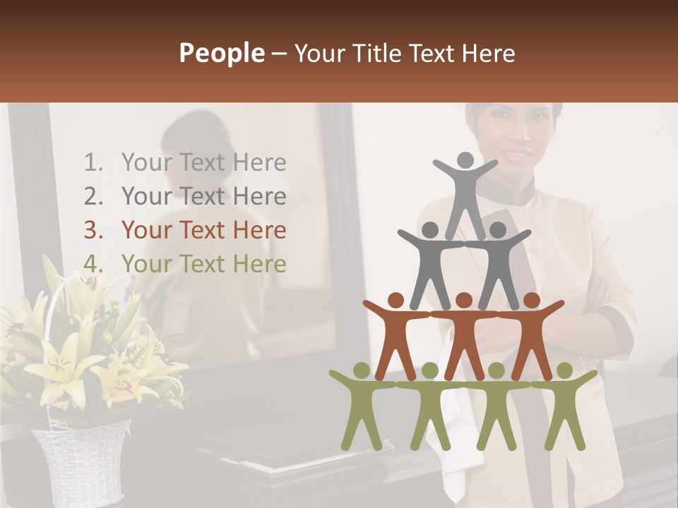 A Woman Standing In Front Of A Mirror With Her Arms Crossed PowerPoint Template