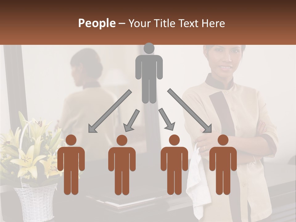 A Woman Standing In Front Of A Mirror With Her Arms Crossed PowerPoint Template