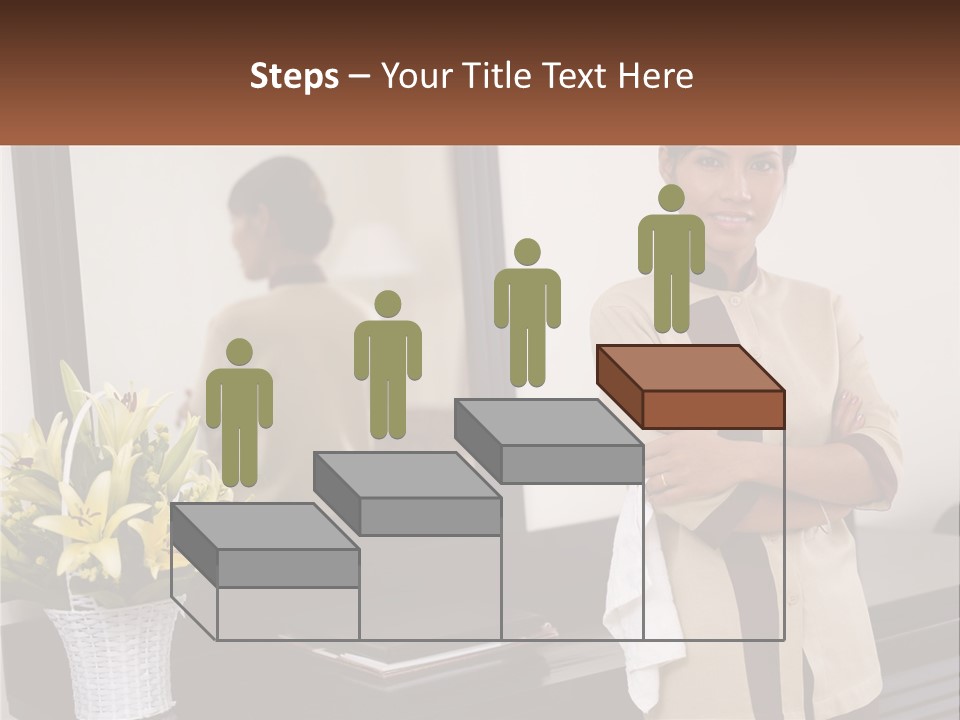 A Woman Standing In Front Of A Mirror With Her Arms Crossed PowerPoint Template