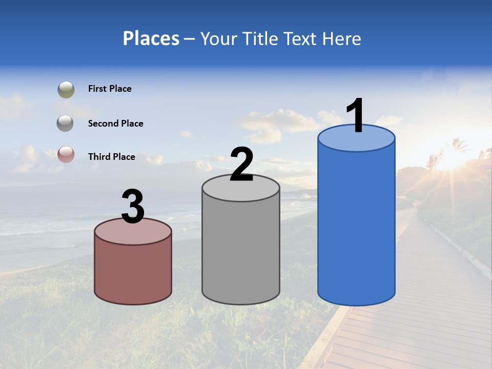 A Boardwalk Leading To The Beach With The Ocean In The Background PowerPoint Template