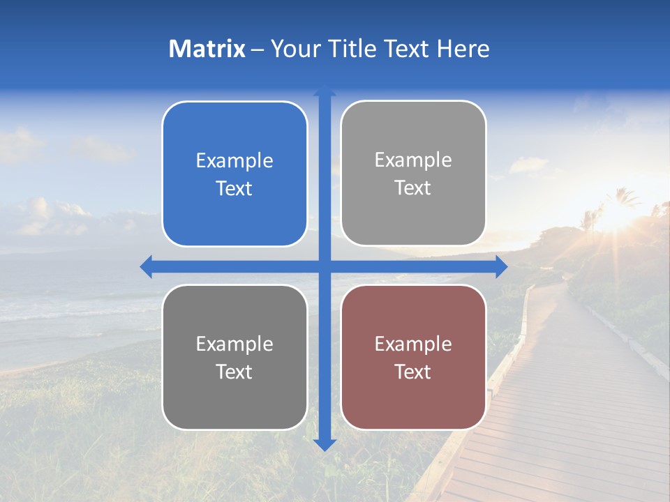 A Boardwalk Leading To The Beach With The Ocean In The Background PowerPoint Template