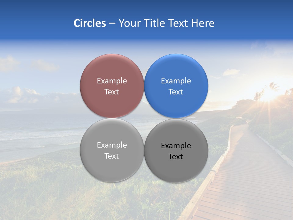 A Boardwalk Leading To The Beach With The Ocean In The Background PowerPoint Template