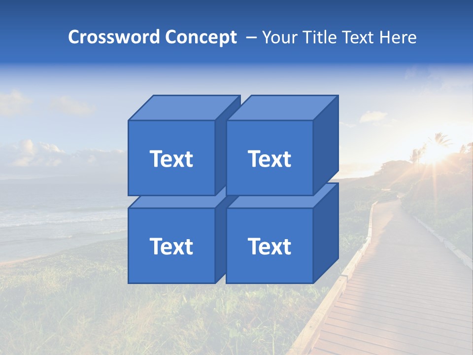A Boardwalk Leading To The Beach With The Ocean In The Background PowerPoint Template