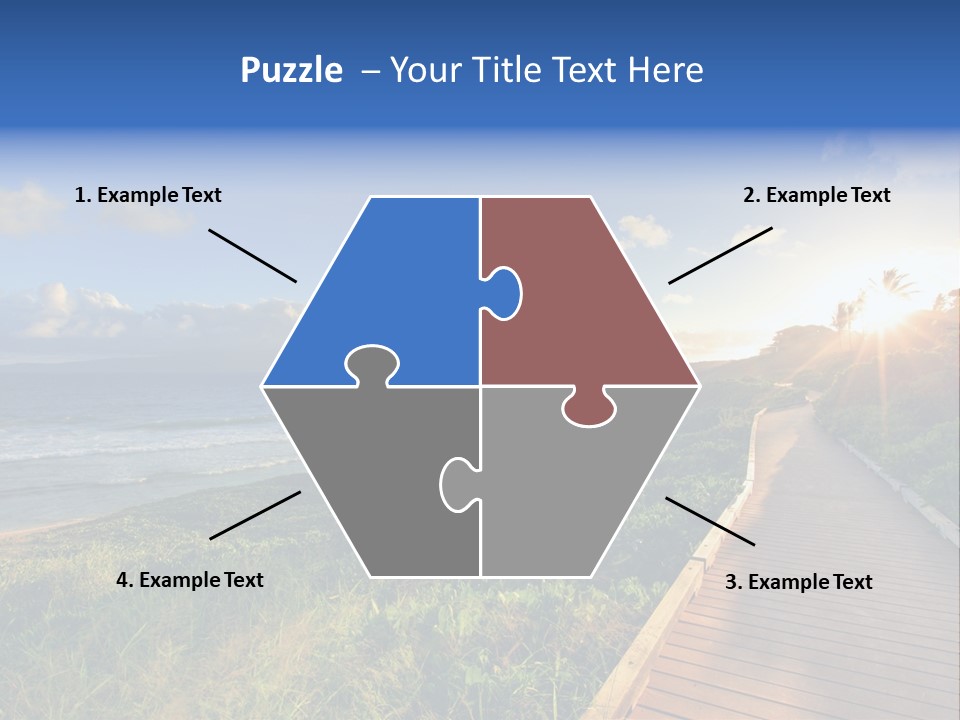 A Boardwalk Leading To The Beach With The Ocean In The Background PowerPoint Template