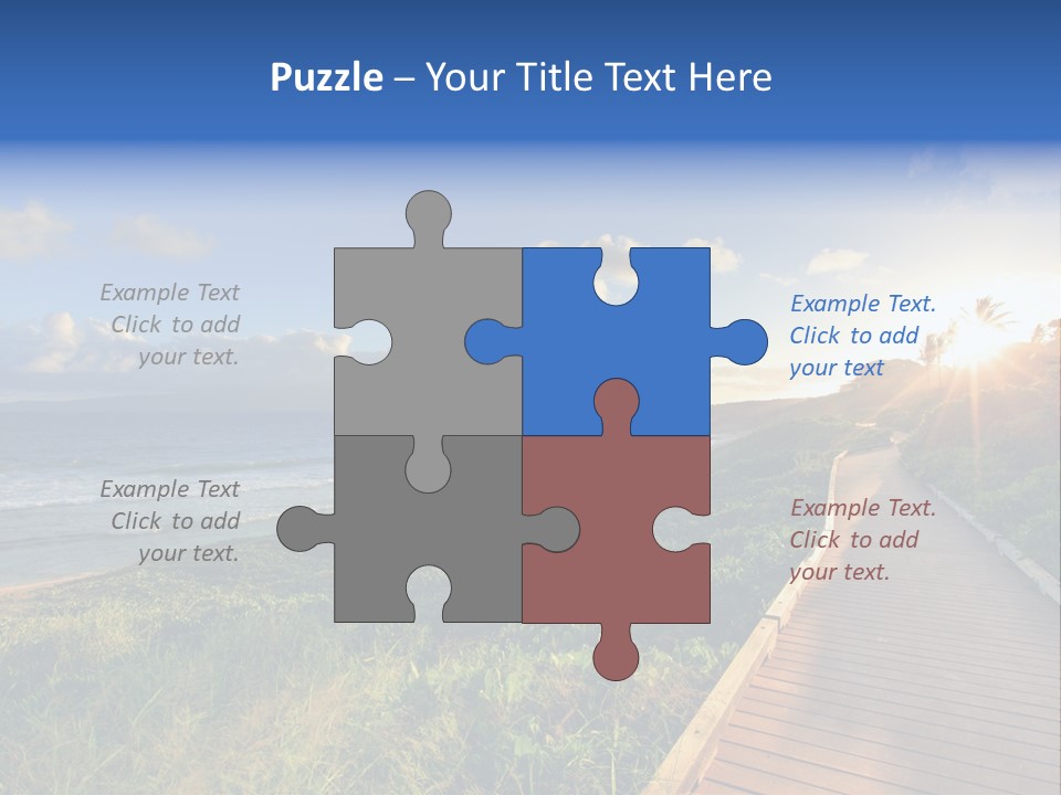 A Boardwalk Leading To The Beach With The Ocean In The Background PowerPoint Template