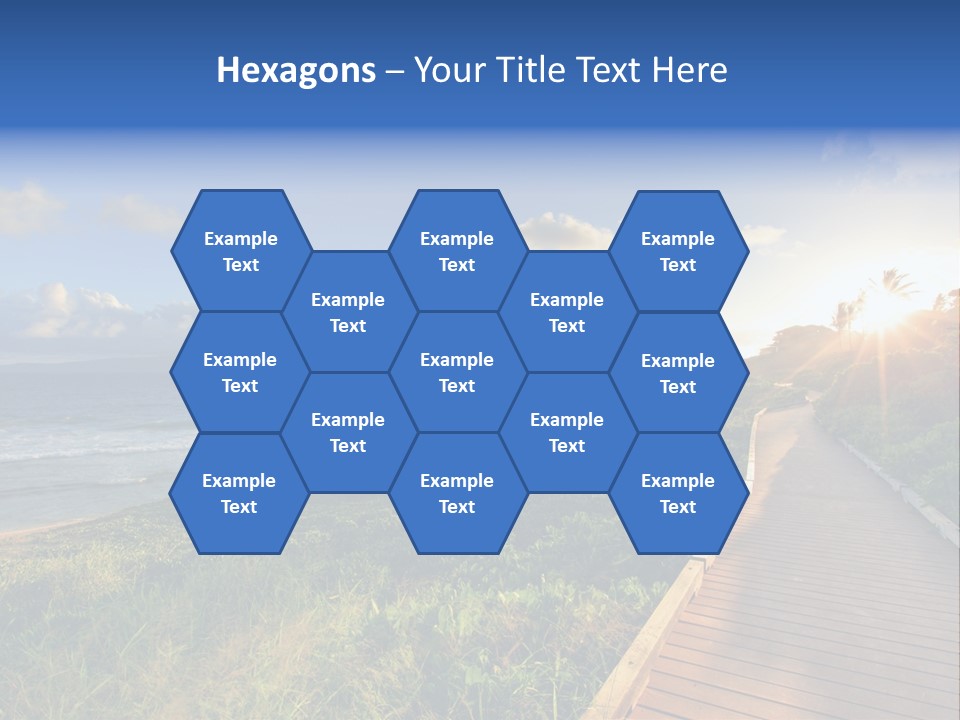 A Boardwalk Leading To The Beach With The Ocean In The Background PowerPoint Template