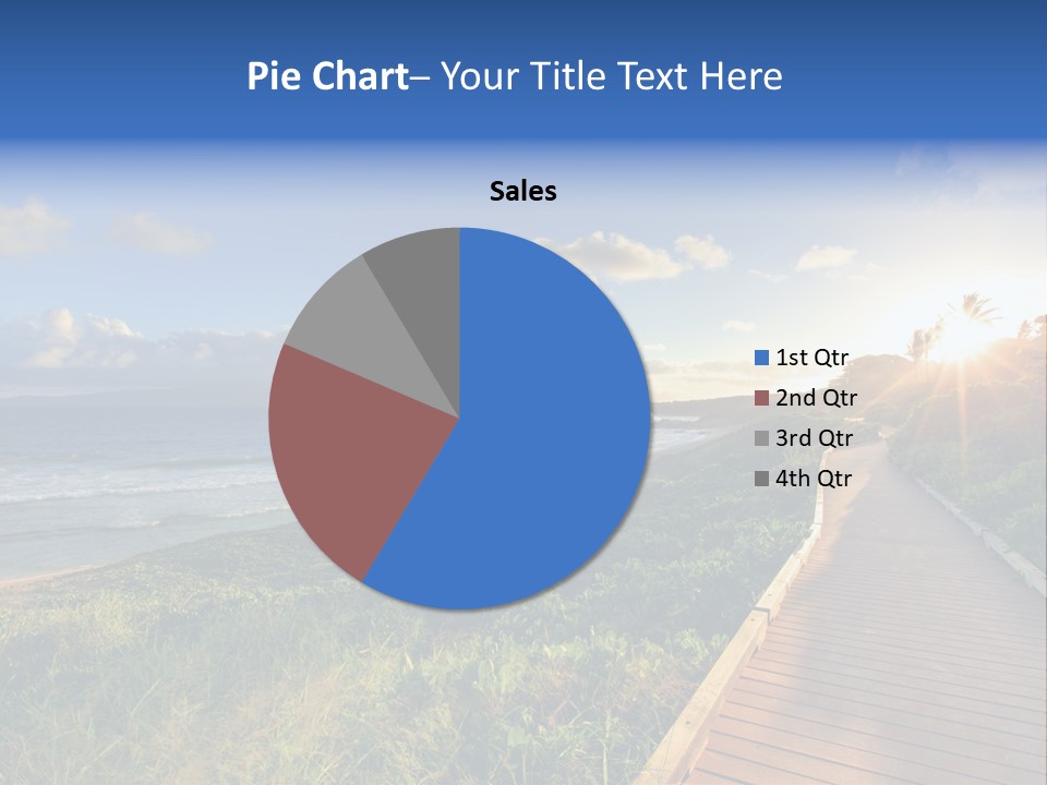 A Boardwalk Leading To The Beach With The Ocean In The Background PowerPoint Template