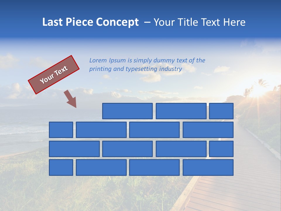 A Boardwalk Leading To The Beach With The Ocean In The Background PowerPoint Template