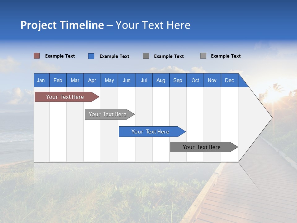 A Boardwalk Leading To The Beach With The Ocean In The Background PowerPoint Template