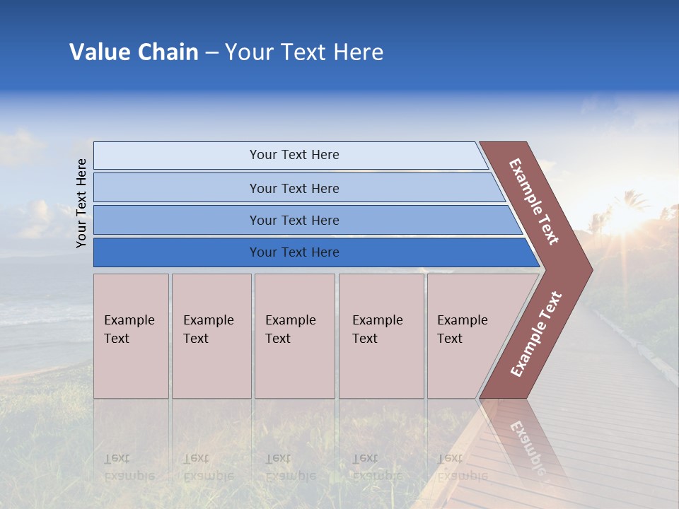 A Boardwalk Leading To The Beach With The Ocean In The Background PowerPoint Template