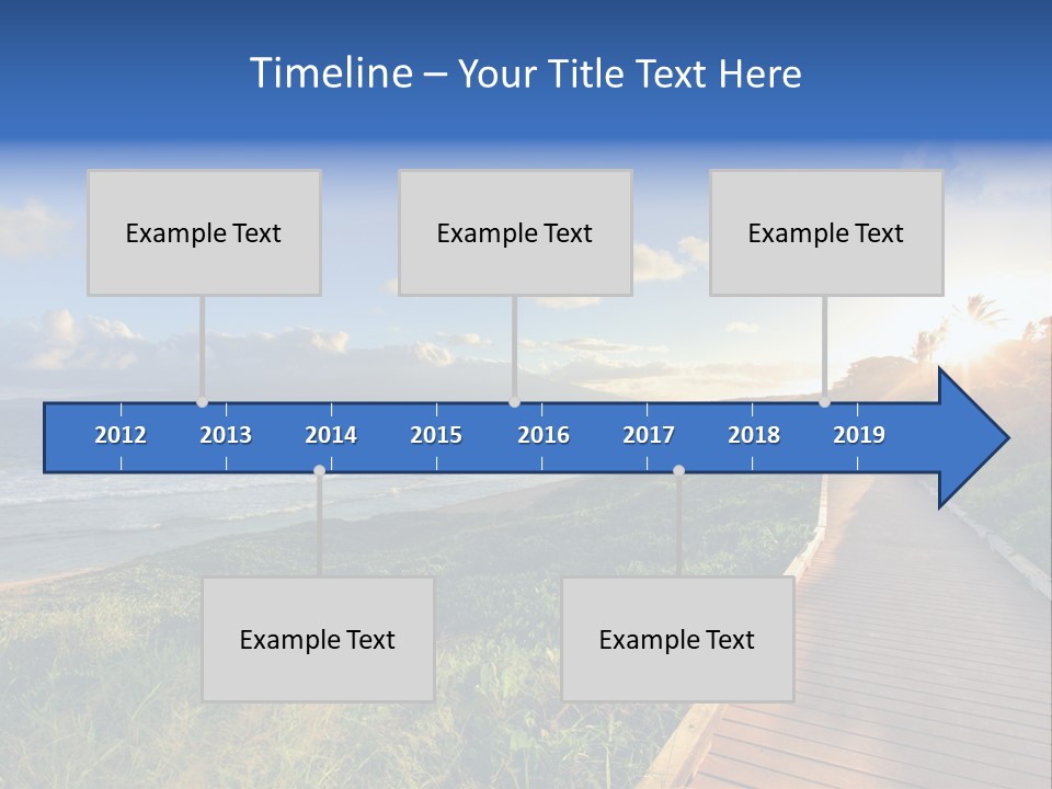 A Boardwalk Leading To The Beach With The Ocean In The Background PowerPoint Template