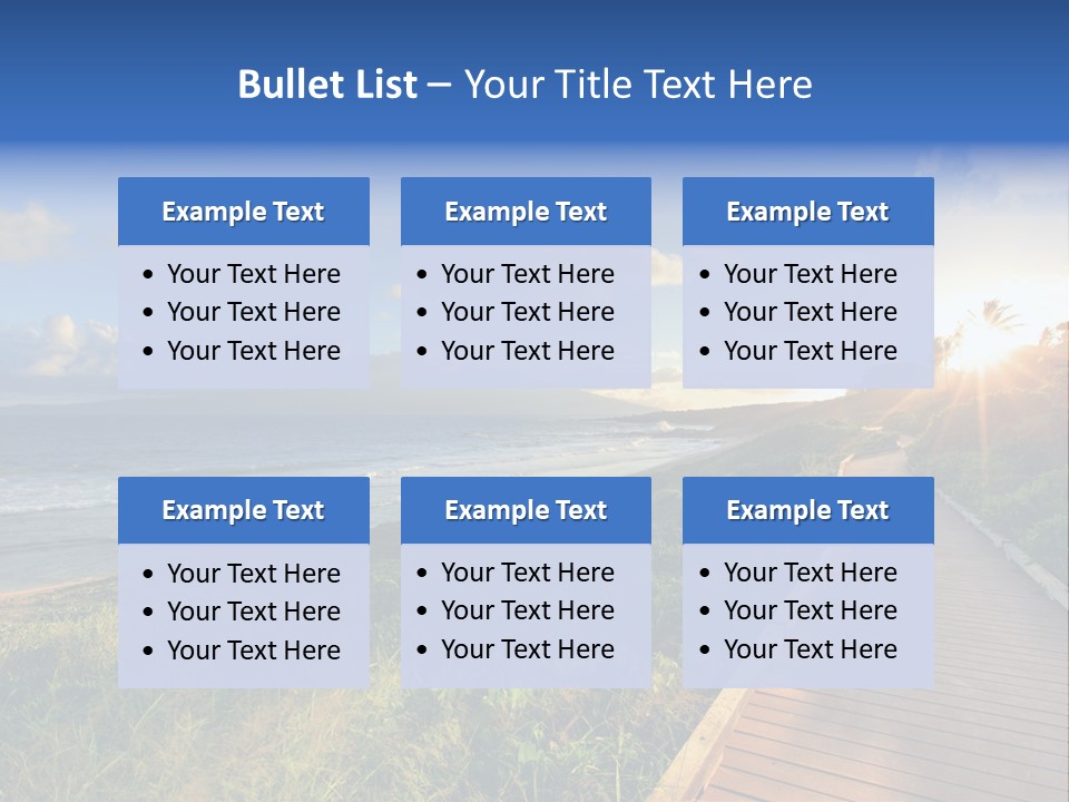A Boardwalk Leading To The Beach With The Ocean In The Background PowerPoint Template