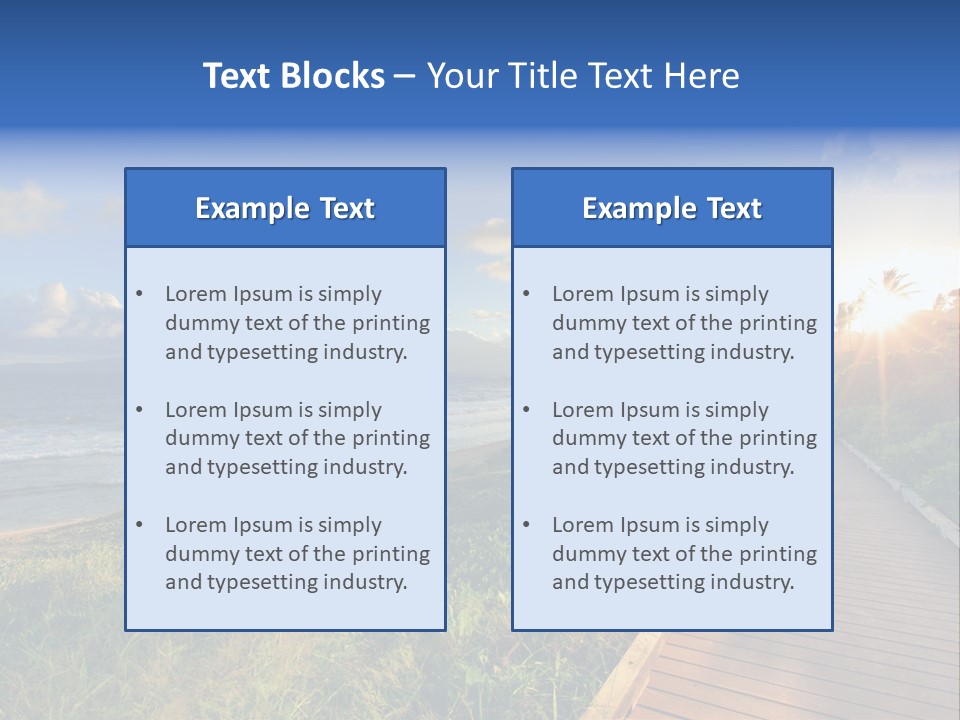 A Boardwalk Leading To The Beach With The Ocean In The Background PowerPoint Template