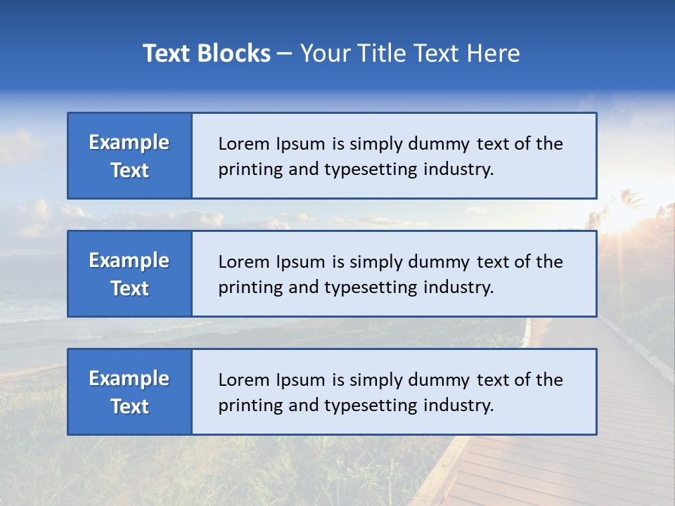 A Boardwalk Leading To The Beach With The Ocean In The Background PowerPoint Template