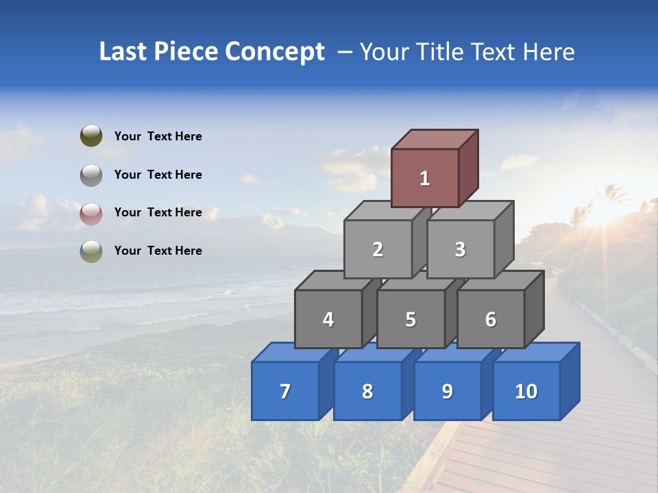 A Boardwalk Leading To The Beach With The Ocean In The Background PowerPoint Template