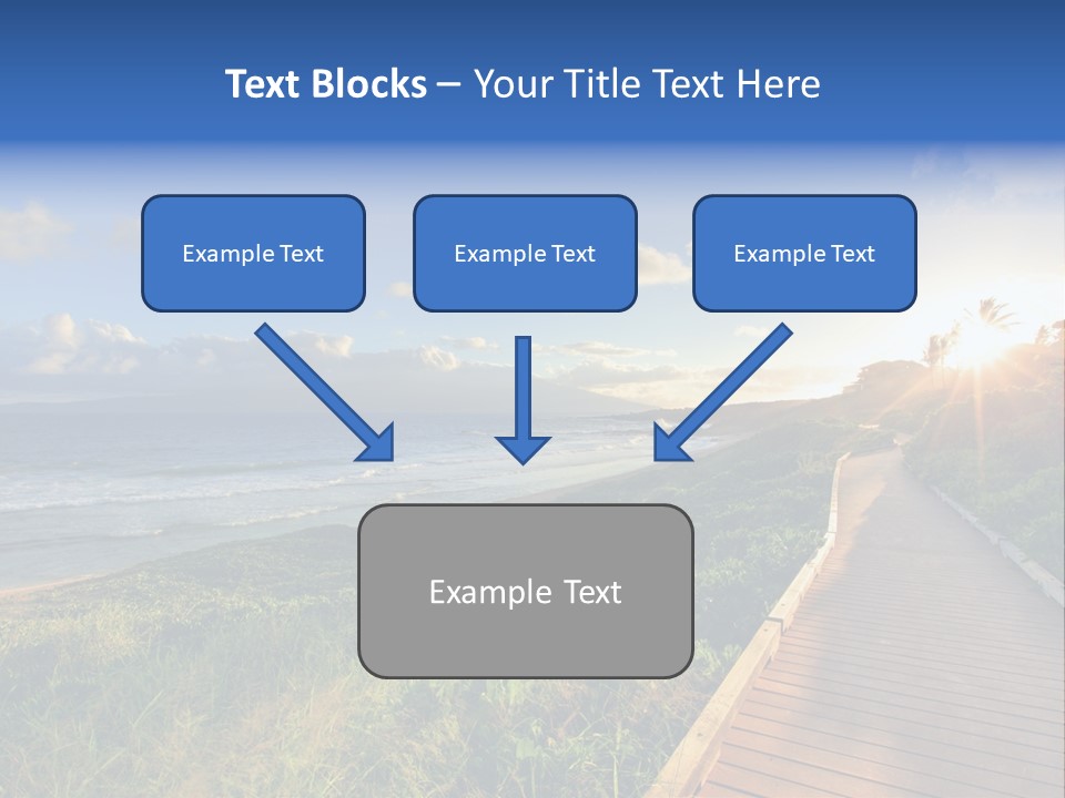 A Boardwalk Leading To The Beach With The Ocean In The Background PowerPoint Template