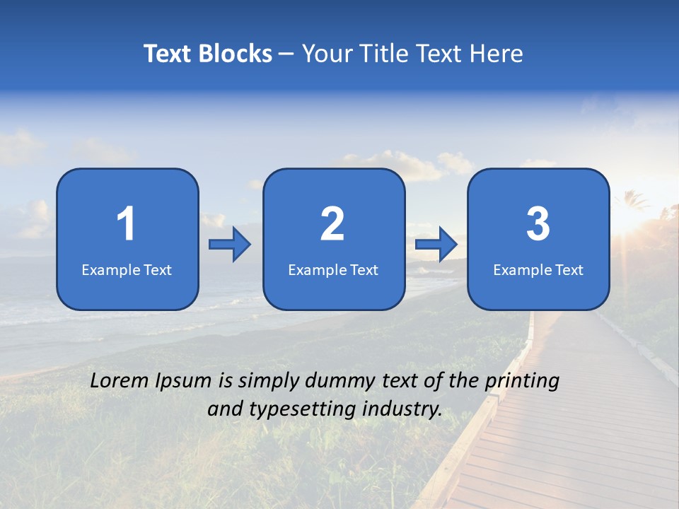 A Boardwalk Leading To The Beach With The Ocean In The Background PowerPoint Template