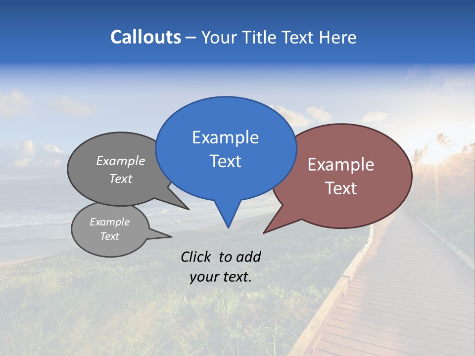 A Boardwalk Leading To The Beach With The Ocean In The Background PowerPoint Template