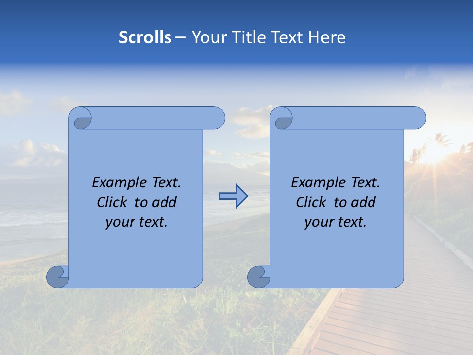 A Boardwalk Leading To The Beach With The Ocean In The Background PowerPoint Template