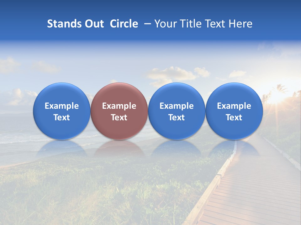 A Boardwalk Leading To The Beach With The Ocean In The Background PowerPoint Template