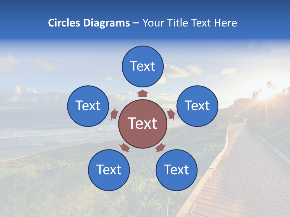 A Boardwalk Leading To The Beach With The Ocean In The Background PowerPoint Template