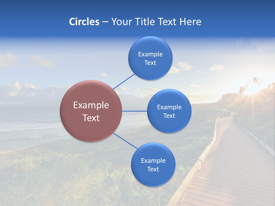 A Boardwalk Leading To The Beach With The Ocean In The Background PowerPoint Template