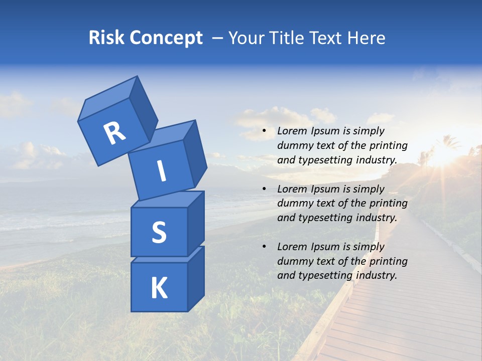 A Boardwalk Leading To The Beach With The Ocean In The Background PowerPoint Template