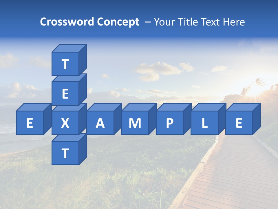 A Boardwalk Leading To The Beach With The Ocean In The Background PowerPoint Template