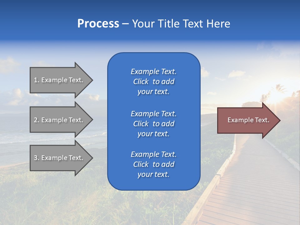 A Boardwalk Leading To The Beach With The Ocean In The Background PowerPoint Template