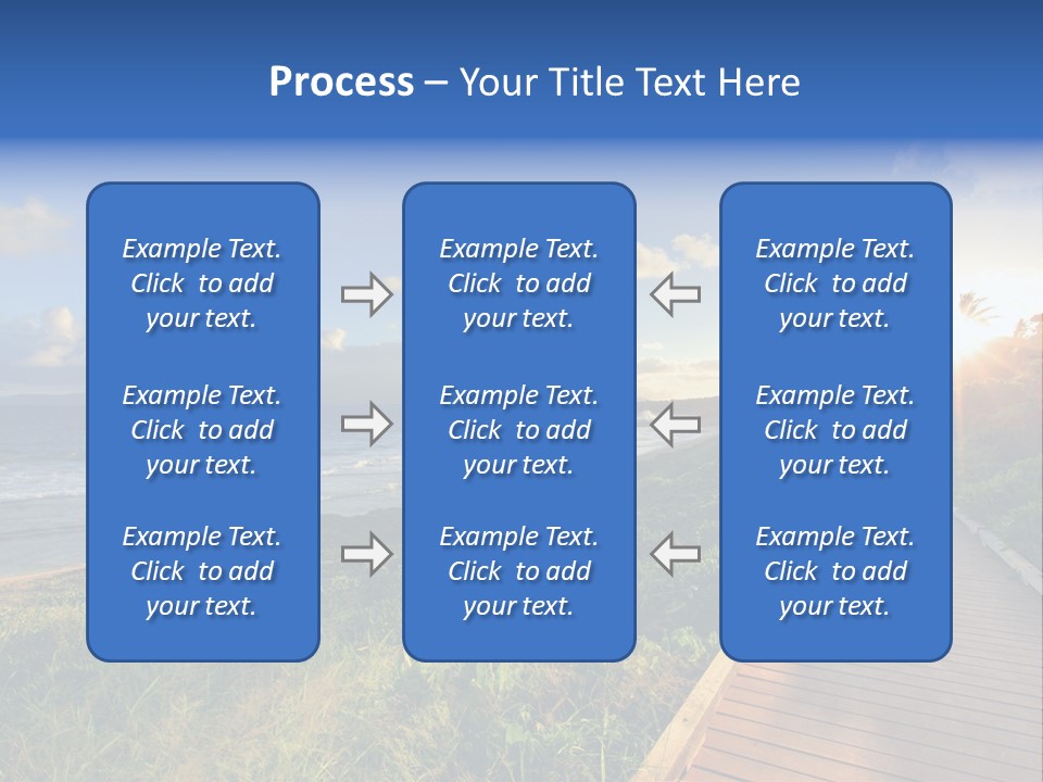 A Boardwalk Leading To The Beach With The Ocean In The Background PowerPoint Template