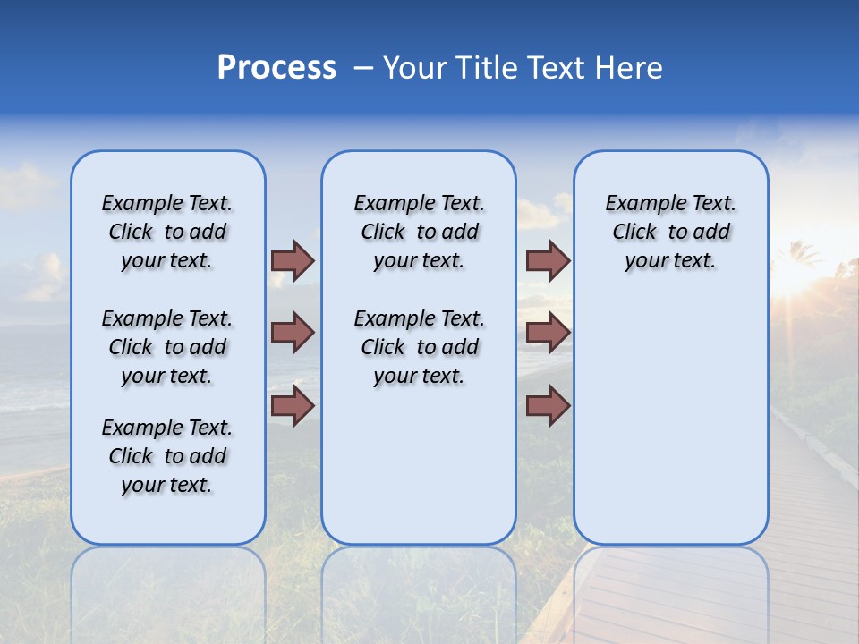 A Boardwalk Leading To The Beach With The Ocean In The Background PowerPoint Template
