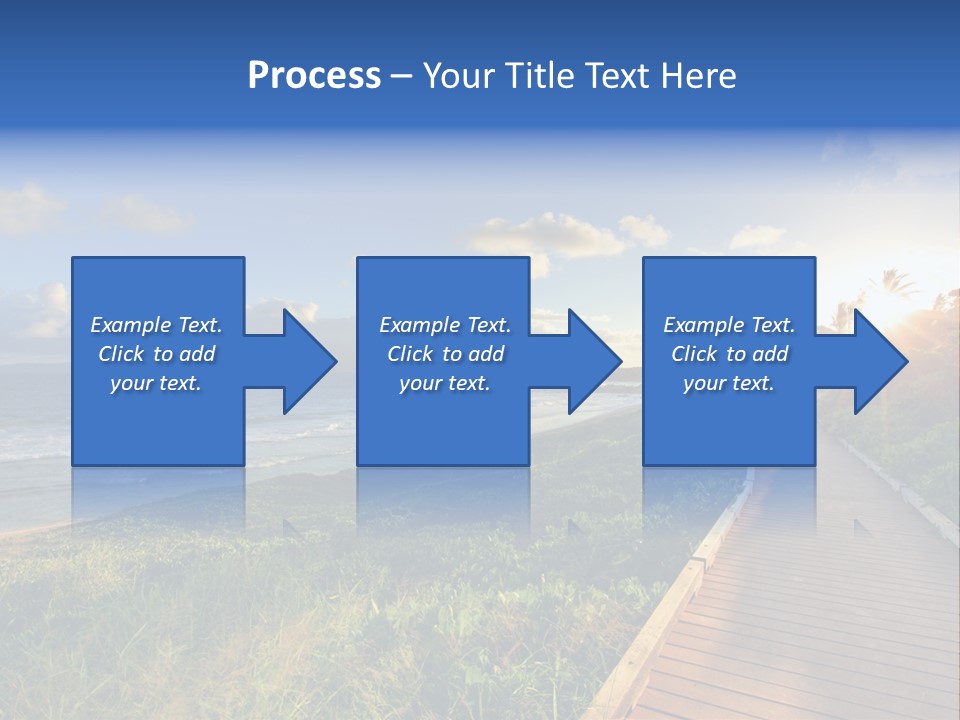 A Boardwalk Leading To The Beach With The Ocean In The Background PowerPoint Template