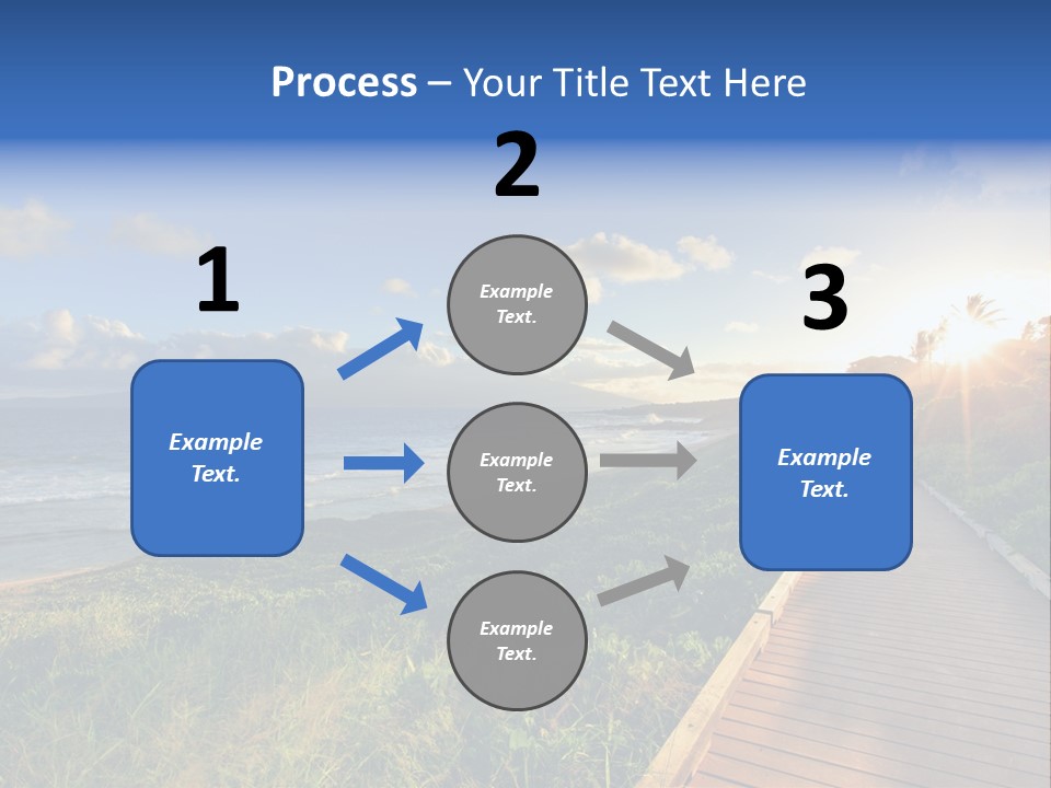 A Boardwalk Leading To The Beach With The Ocean In The Background PowerPoint Template