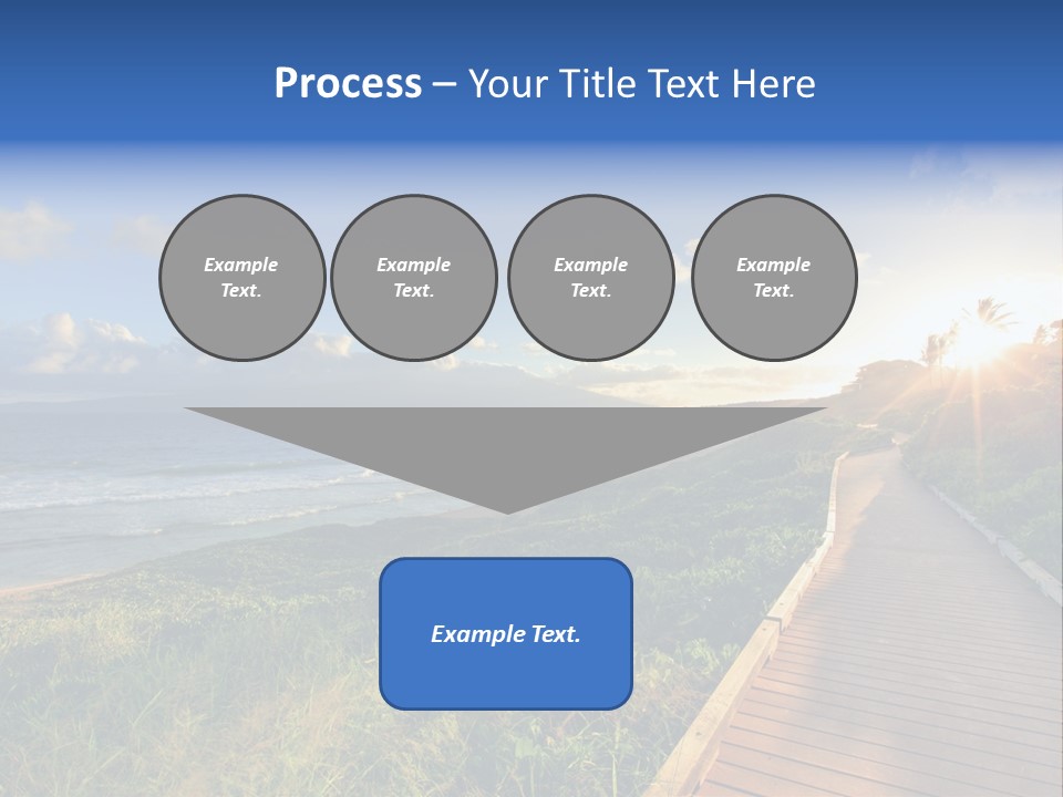 A Boardwalk Leading To The Beach With The Ocean In The Background PowerPoint Template
