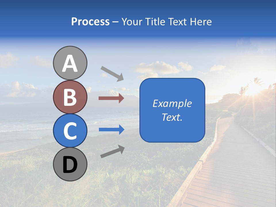A Boardwalk Leading To The Beach With The Ocean In The Background PowerPoint Template