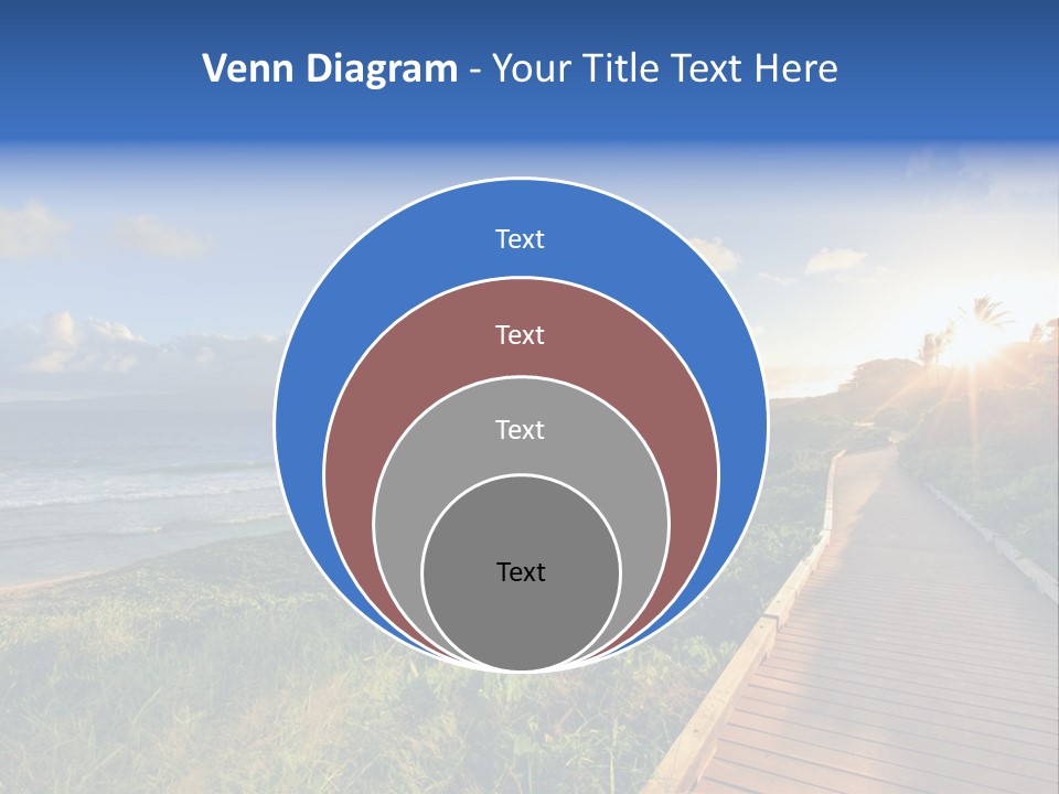 A Boardwalk Leading To The Beach With The Ocean In The Background PowerPoint Template