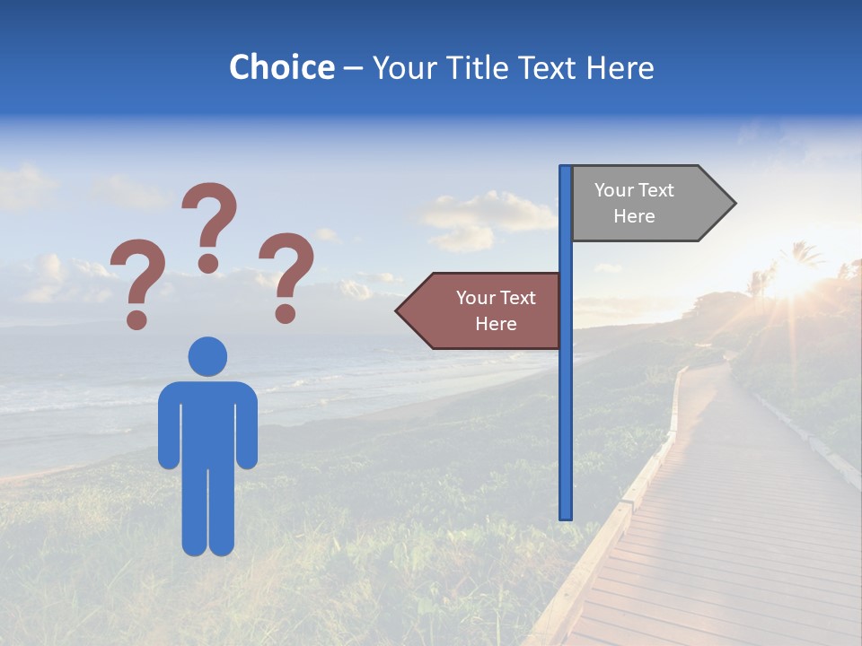 A Boardwalk Leading To The Beach With The Ocean In The Background PowerPoint Template