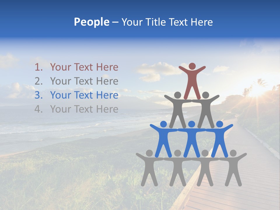 A Boardwalk Leading To The Beach With The Ocean In The Background PowerPoint Template