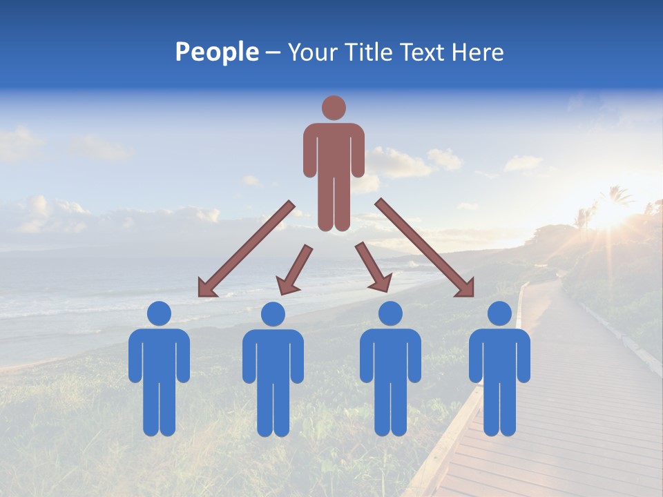 A Boardwalk Leading To The Beach With The Ocean In The Background PowerPoint Template