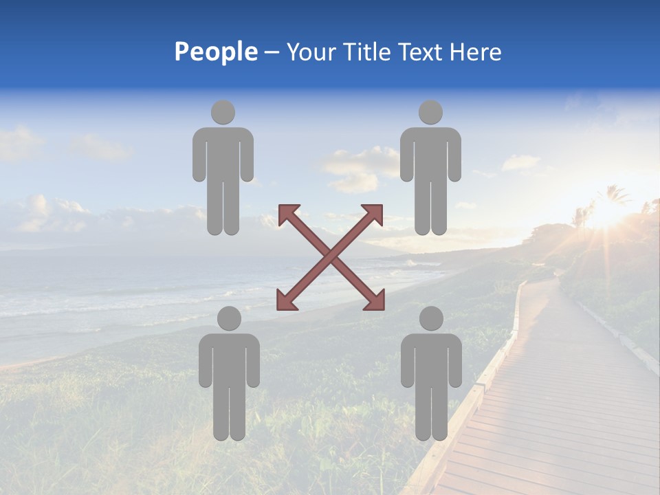 A Boardwalk Leading To The Beach With The Ocean In The Background PowerPoint Template