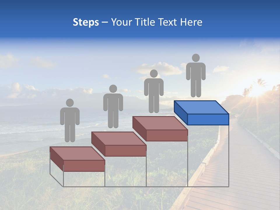 A Boardwalk Leading To The Beach With The Ocean In The Background PowerPoint Template