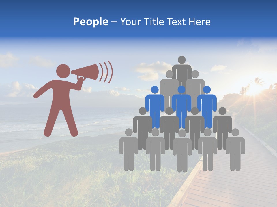 A Boardwalk Leading To The Beach With The Ocean In The Background PowerPoint Template